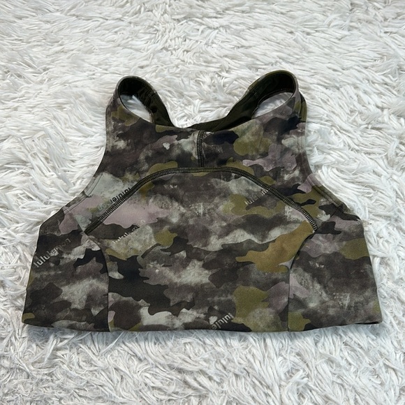 Lululemon Tough Train High-Neck Bra *Medium Support, C/D Cup Heritage Camo Wash - Picture 1 of 4